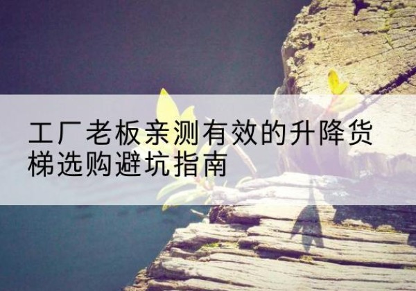 双流升降货梯怎么选-工厂老板亲测有效的升降货梯选购避坑指南